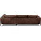 Canapé d'angle BERRY en 100% TOUT cuir italien de prestige, chocolat, angle droit, 5 places