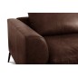 Canapé d'angle BERRY en 100% TOUT cuir italien de prestige, chocolat, angle droit, 5 places