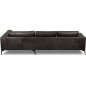 Canapé d'angle BERRY en 100% TOUT cuir italien de prestige, noir, angle droit, 5 places