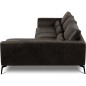 Canapé d'angle BERRY en 100% TOUT cuir italien de prestige, noir, angle droit, 5 places