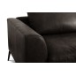 Canapé d'angle BERRY en 100% TOUT cuir italien de prestige, noir, angle droit, 5 places