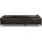 Canapé d'angle BERRY 100% TOUT cuir italien de prestige, noir, angle gauche, 5 places