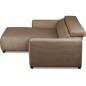 Canapé d'angle avec relax électrique , velours cotelé REVANO, marron angle gauche, 3 places