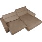 Canapé d'angle avec relax électrique , velours cotelé REVANO, marron angle gauche, 3 places
