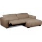 Canapé d'angle avec relax électrique en velours cotelé REVANO, marron, angle droit, 3 places