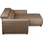 Canapé d'angle avec relax électrique en velours cotelé REVANO, marron, angle droit, 3 places