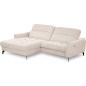 Canapé d'angle convertible en tissu luxe 5 places, MANCINI, coffre, beige, angle gauche Canapé d'angle convertible en tissu luxe 5 places, MANCINI, coffre, beige, angle gauche
