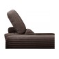 Canapé d'angle avec relax électrique en velours cotelé REVANO, chocolat, angle droit, 3 places