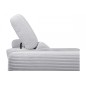 Canapé d'angle avec relax électrique en velours cotelé REVANO, gris clair, angle droit, 3 places