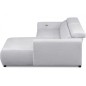 Canapé d'angle avec relax électrique en velours cotelé REVANO, gris clair, angle droit, 3 places