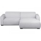 Canapé d'angle avec relax électrique en velours cotelé REVANO, gris clair, angle droit, 3 places