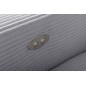 Canapé d'angle avec relax électrique en velours cotelé REVANO, gris clair, angle droit, 3 places