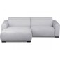 Canapé d'angle avec relax électrique en velours cotelé REVANO, gris clair angle gauche, 3 places