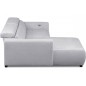 Canapé d'angle avec relax électrique en velours cotelé REVANO, gris clair angle gauche, 3 places