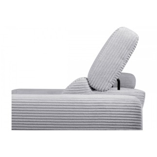 Canapé d'angle avec relax électrique en velours cotelé REVANO, gris clair angle gauche