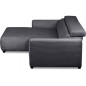 Canapé d'angle avec relax électrique en velours cotelé REVANO, gris foncé, angle gauche, 3 places
