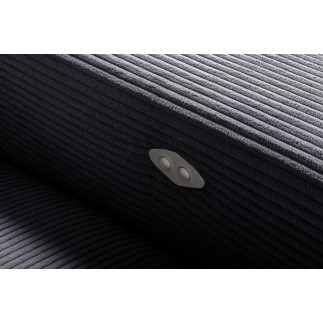 Canapé d'angle avec relax électrique en velours cotelé REVANO, gris foncé, angle gauche