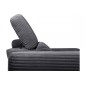 Canapé d'angle avec relax électrique en velours cotelé REVANO, gris foncé, angle droit, 3 places
