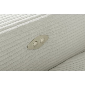 Canapé d'angle avec relax électrique en velours cotelé REVANO, beige clair, angle droit