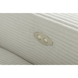 Canapé d'angle avec relax électrique en velours cotelé REVANO, beige clair, angle gauche