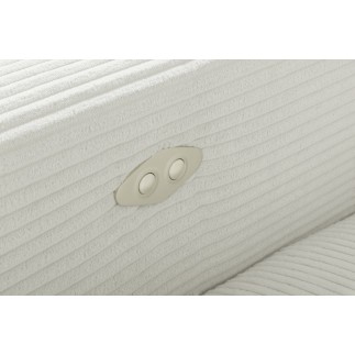 Canapé d'angle avec relax électrique , velours côtelé REVANO, ivoire, angle gauche