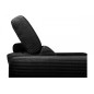 Canapé d'angle avec relax électrique en velours cotelé REVANO, noir, angle droit, 3 places