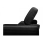 Canapé d'angle avec relax électrique , velours cotelé REVANO, noir, angle gauche, 3 places