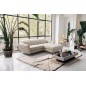 Canapé d'angle convertible en tissu luxe 5 places, MANCINI, coffre, beige, angle droit Canapé d'angle convertible en tissu luxe 5 places, MANCINI, coffre, beige, angle droit