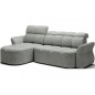 Canapé d'angle profondeur réglable BENSON VELOURS, velours Luxe gris clair, 4-5 places, angle gauche (vu de face) Canapé d'angle profondeur réglable BENSON VELOURS, velours Luxe gris clair, 4-5 places, angle gauche (vu de face)