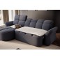 - Canapé d'angle profondeur réglable BENSON velours Luxe gris foncé 4-5 places, angle gauche (vu de face) - Canapé d'angle profondeur réglable BENSON velours Luxe gris foncé 4-5 places, angle gauche (vu de face)