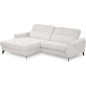 Canapé d'angle convertible en tissu luxe 5 places, MANCINI, coffre, blanc cassé, angle gauche Canapé d'angle convertible en tissu luxe 5 places, MANCINI, coffre, blanc cassé, angle gauche