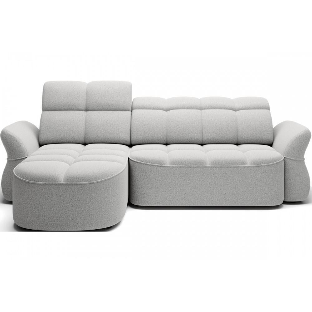 Canapé d'angle profondeur réglable BENSON velours Luxe gris clair, 4-5 places, angle gauche (vu de face) Canapé d'angle profondeur réglable BENSON velours Luxe gris clair, 4-5 places, angle gauche (vu de face)