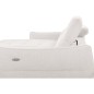 Canapé d'angle convertible en tissu luxe 5 places, MANCINI, coffre, blanc cassé, angle gauche Canapé d'angle convertible en tissu luxe 5 places, MANCINI, coffre, blanc cassé, angle gauche