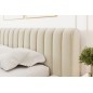 Lit double avec coffre CARINO VELOURS de qualité luxe capitonné, beige clair, 140x200