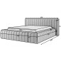 Lit double avec coffre CARINO VELOURS de qualité luxe capitonné, beige clair, 140x200