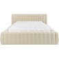 Lit double avec coffre CARINO VELOURS de qualité luxe capitonné, beige clair, 160x200