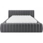 Lit double avec coffre CARINO VELOURS de qualité luxe capitonné, grs foncé, 180x200, Gris foncé