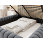 Lit double avec coffre CARINO VELOURS de qualité luxe capitonné, grs foncé, 180x200, Gris foncé