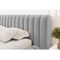 Lit double avec coffre CARINO VELOURS de qualité luxe capitonné, gris clair, 140x200