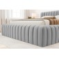Lit double avec coffre CARINO VELOURS de qualité luxe capitonné, gris clair, 160x200