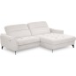 Canapé d'angle convertible en tissu luxe 5 places, MANCINI, coffre, blanc cassé, angle droit Canapé d'angle convertible en tissu luxe 5 places, MANCINI, coffre, blanc cassé, angle droit