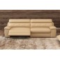 Canapé 3 places relaxation en cuir italien OLSEN , beige