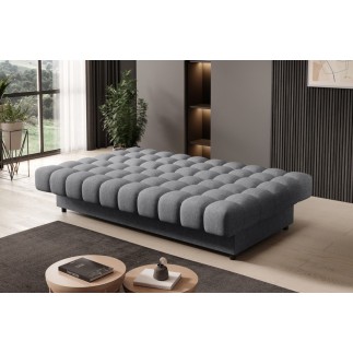 Canapé 3 places convertible CLARO en tissu gris