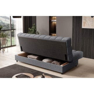 Canapé 3 places convertible CLARO en tissu gris