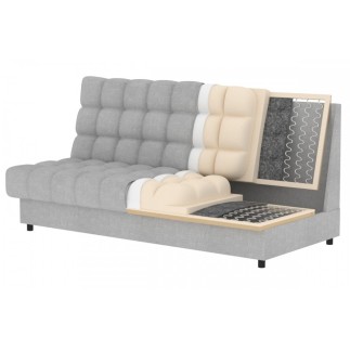 Canapé 3 places convertible CLARO en tissu gris