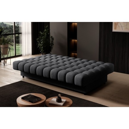Canapé 3 places convertible CLARO en tissu gris foncé
