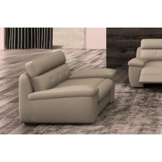Fauteuil 1 place relaxation en cuir italien OLSEN , gris clair