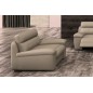 Fauteuil 1 place relaxation en cuir italien OLSEN , gris clair