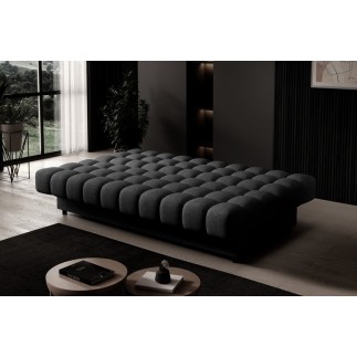 Canapé 3 places convertible CLARO en tissu noir