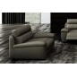 Fauteuil 1 place relaxation en cuir italien OLSEN , gris foncé
